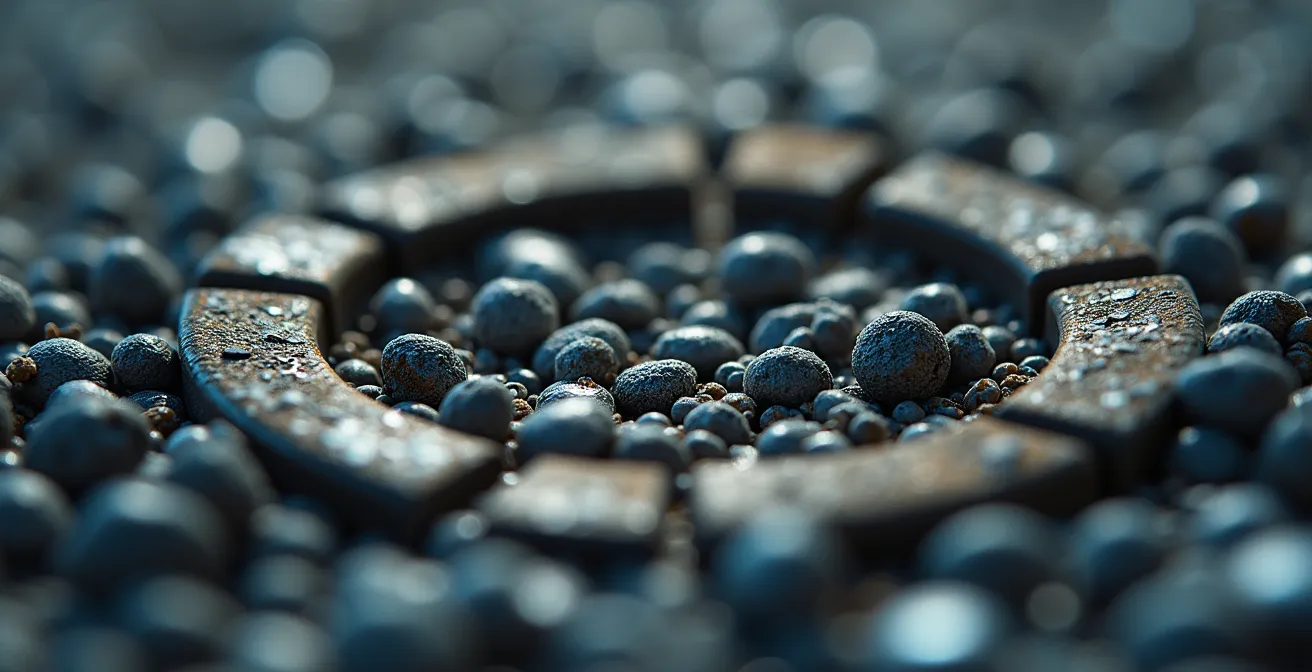 Aerial view of interconnected factories forming a closed-loop industrial ecosystem, symbolizing circularity.