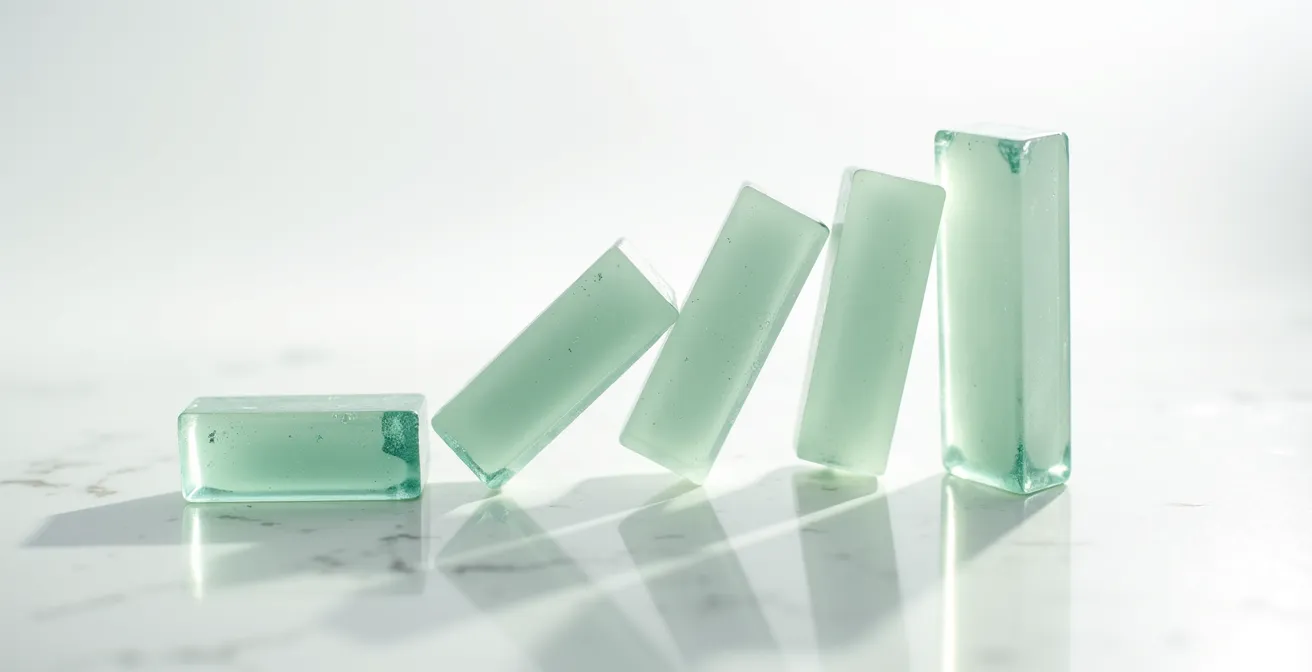 Visual metaphor of domino effect showing how consensus awareness leads to belief change