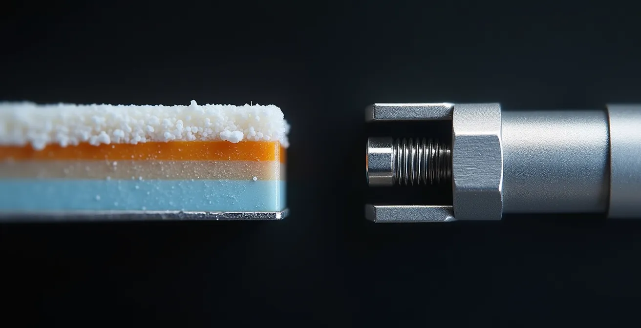Macro comparison of adhesive versus mechanical assembly methods